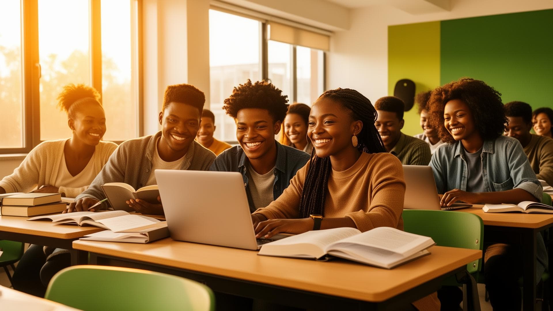 African students learning together